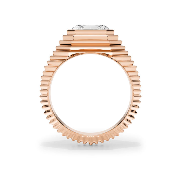 Tapered Asscher Diamond Signet Ring - R1264