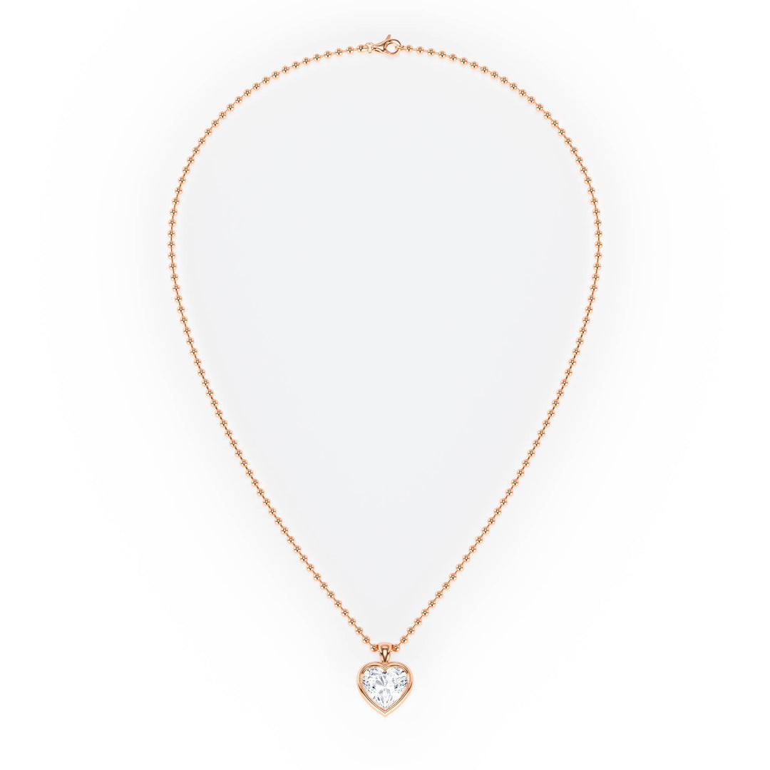 Celeste Bezel Heart Diamond Necklace - P1117