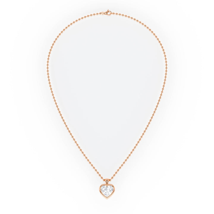 Celeste Bezel Heart Diamond Necklace - P1117