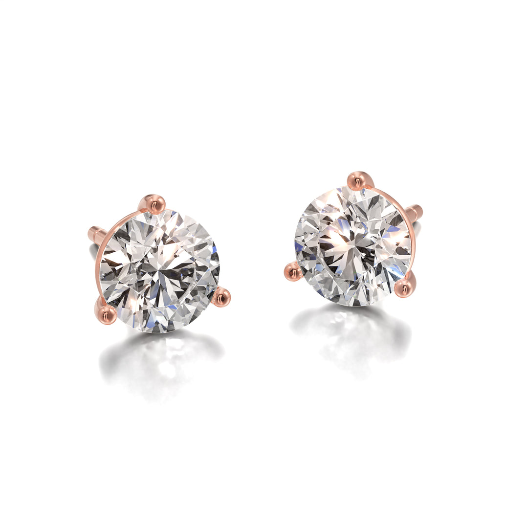 Classic 3 Prong Solitaire Stud Earrings - E1106