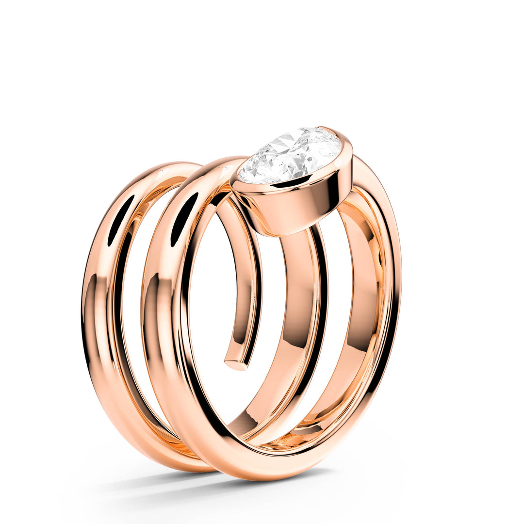Pear Lab Diamond Bezel Spiral Ring - R1266