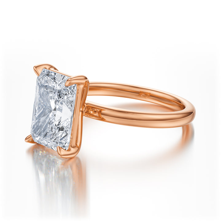 Radiant Cut Solitaire Gold Ring- R1036