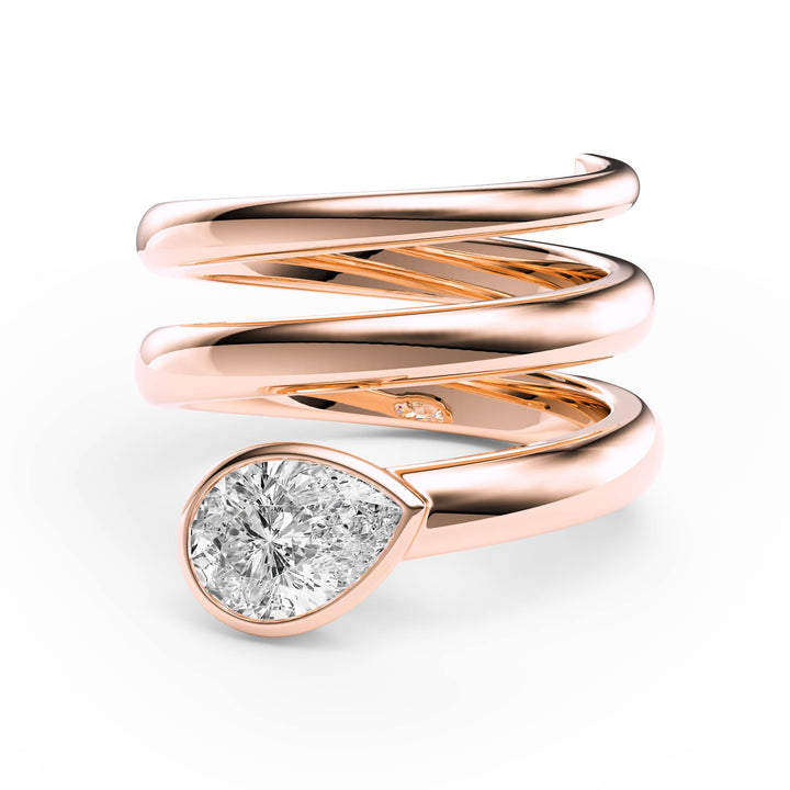 Pear Lab Diamond Bezel Spiral Ring - R1266