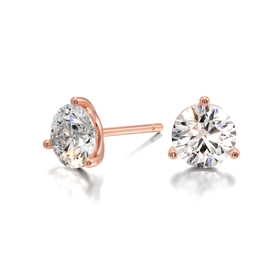 Classic 3 Prong Solitaire Stud Earrings - E1106