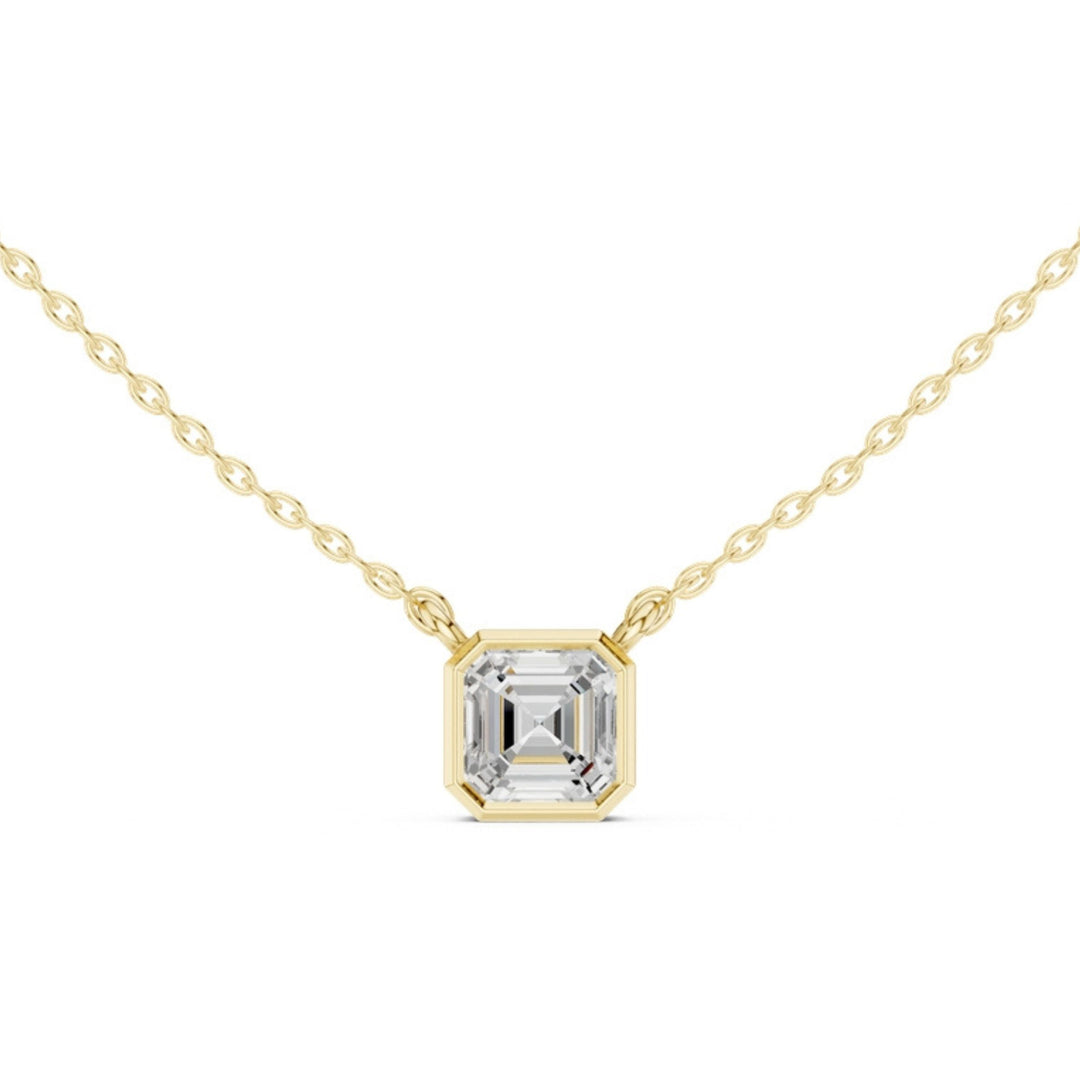 Asscher Cube 1.5 ctw Diamond Necklace - P1119