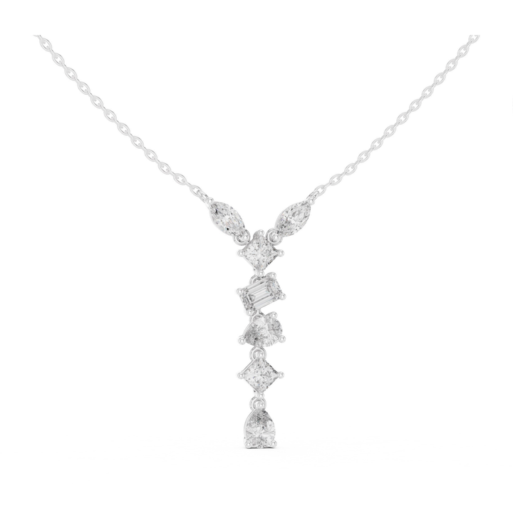 Mixed-Cut 3.5 ctw Diamond Drop Necklace - P1126