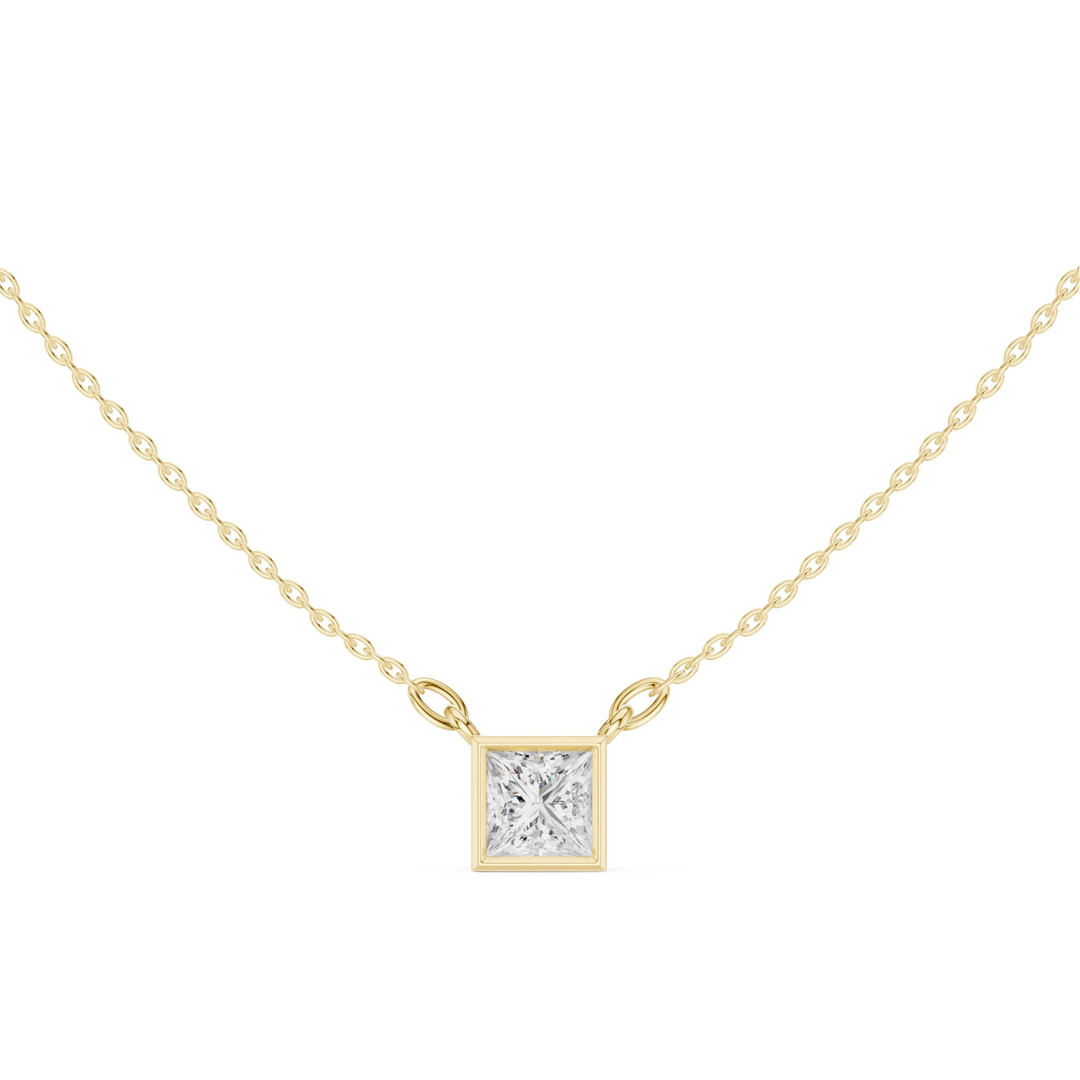 Princess Bezel 1.5 ctw Diamond Necklace - P1130