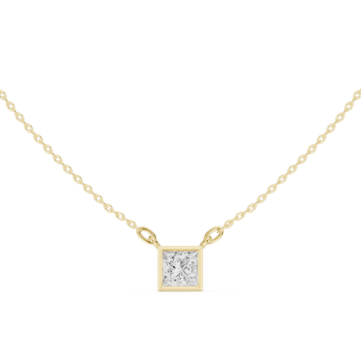 Princess Bezel 1.5 ctw Diamond Necklace - P1130