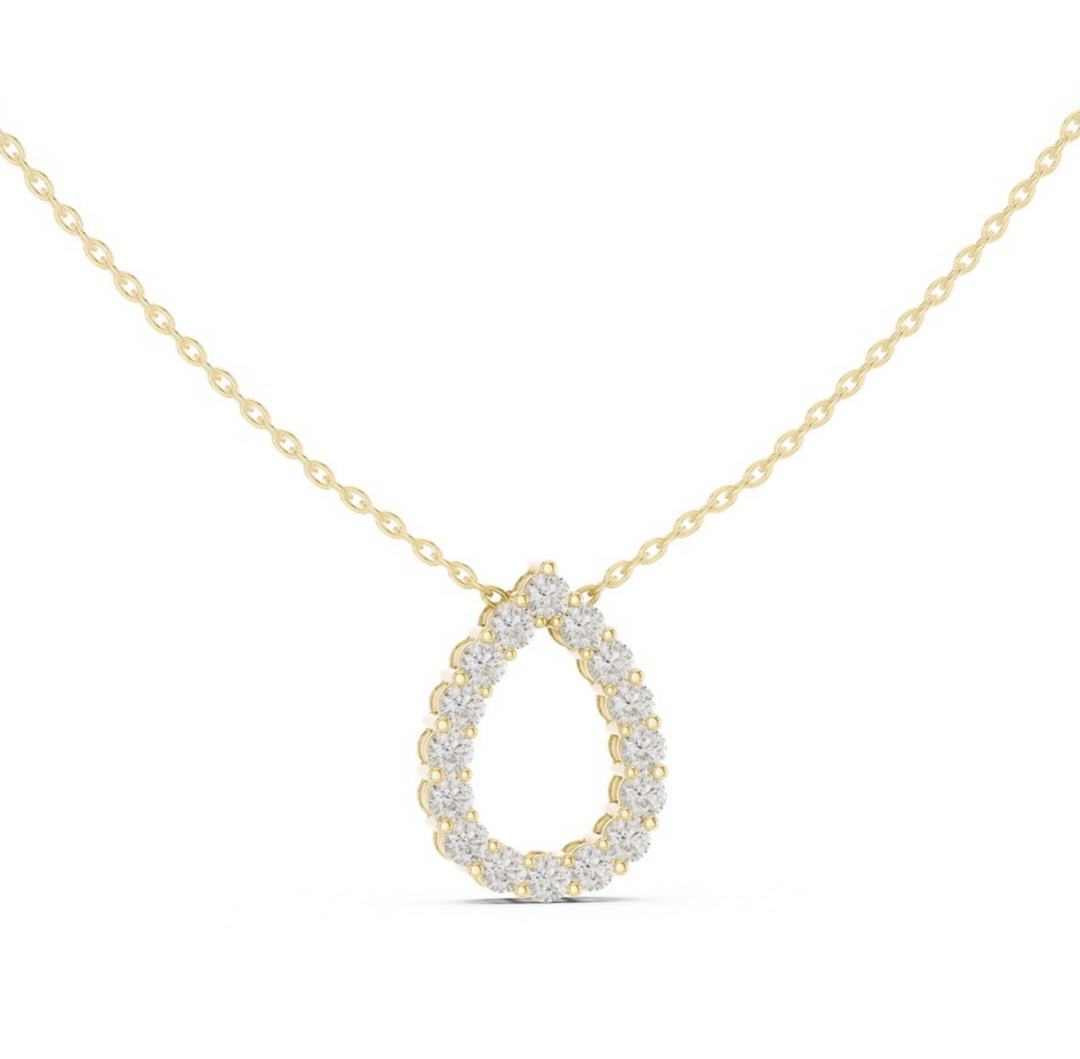 Classic Open Pear 1.0 ctw Diamond Necklace - P1122