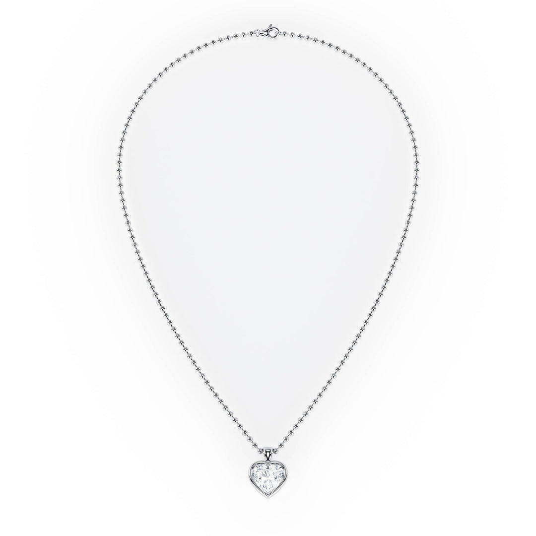 Celeste Bezel Heart Diamond Necklace - P1117
