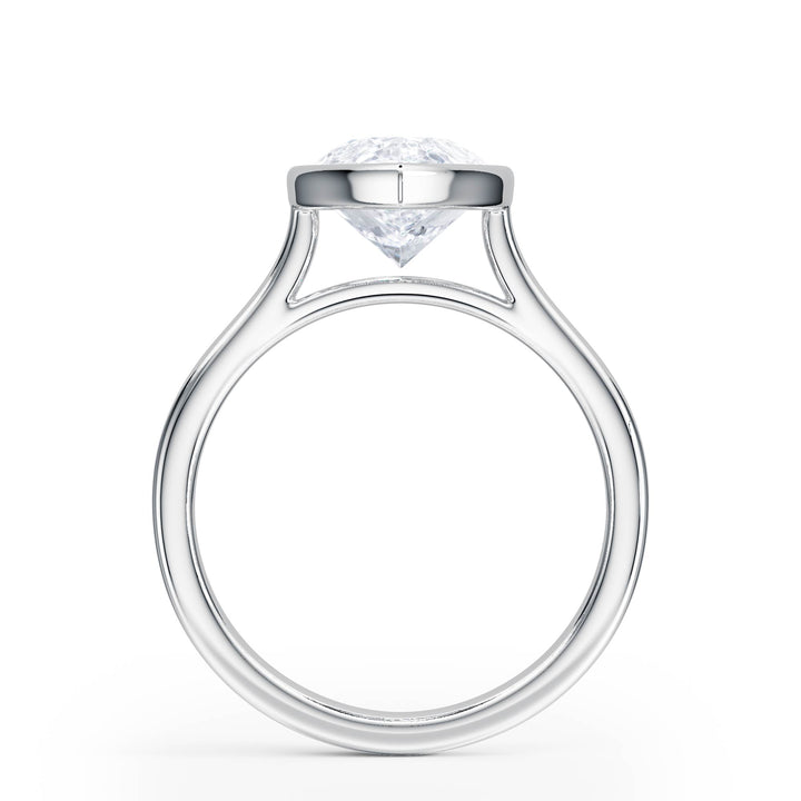 Full Bezel Pear Diamond Engagement Ring - R1241
