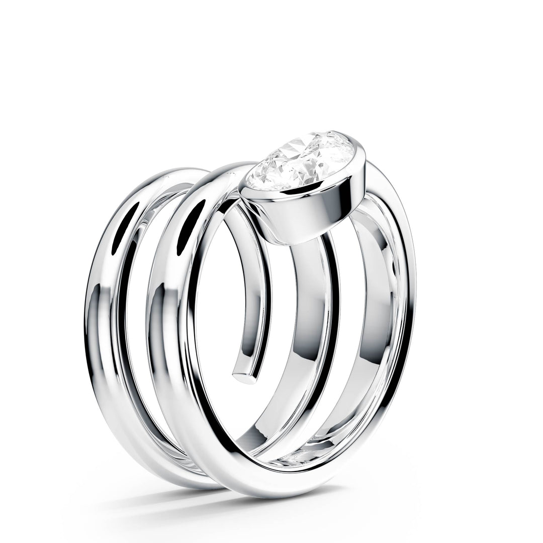 Pear Lab Diamond Bezel Spiral Ring - R1266