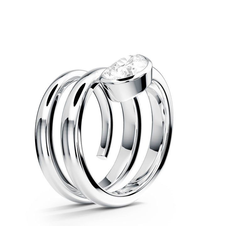 Pear Lab Diamond Bezel Spiral Ring - R1266