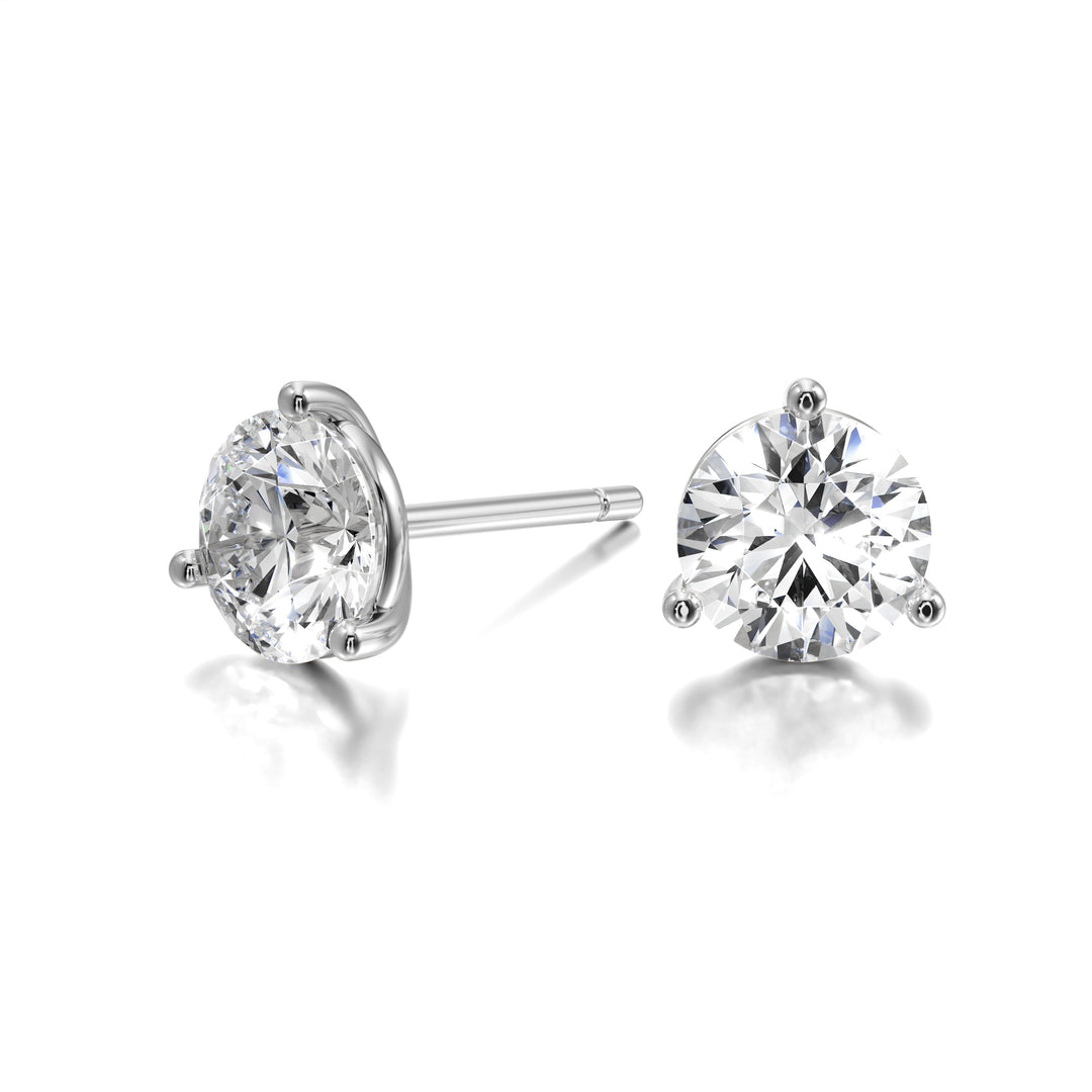 Classic 3 Prong Solitaire Stud Earrings - E1106