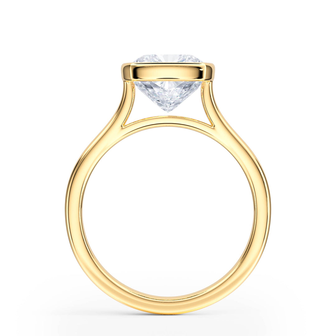 Full Bezel Cushion Diamond Engagement Ring - R1237