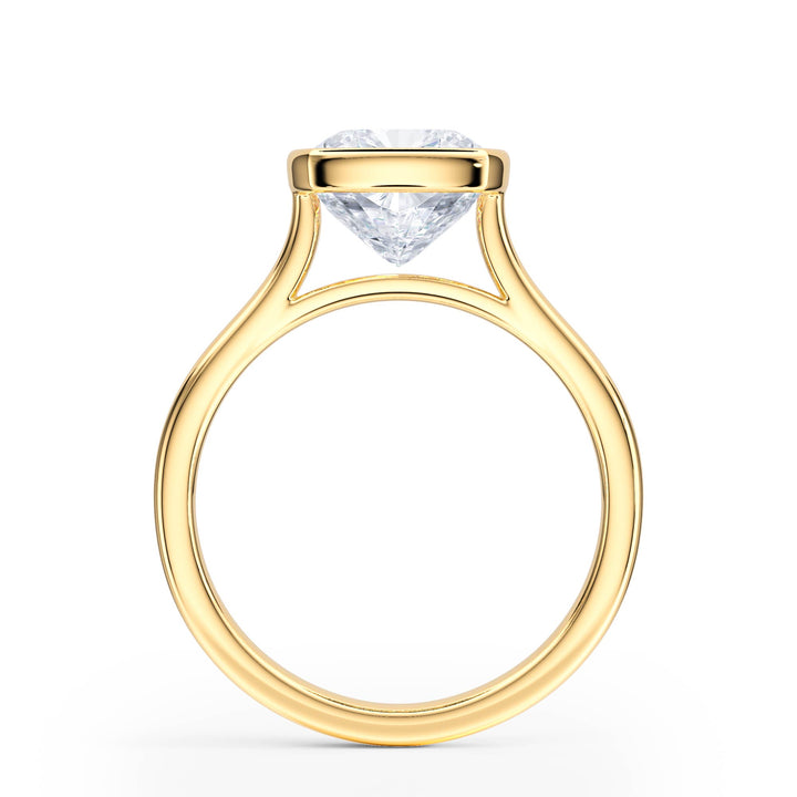 Full Bezel Cushion Diamond Engagement Ring - R1237