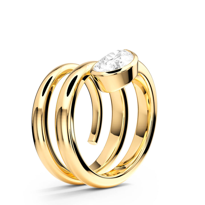 Pear Lab Diamond Bezel Spiral Ring - R1266