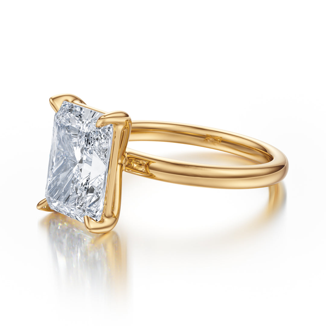 Radiant Cut Solitaire Gold Ring- R1036
