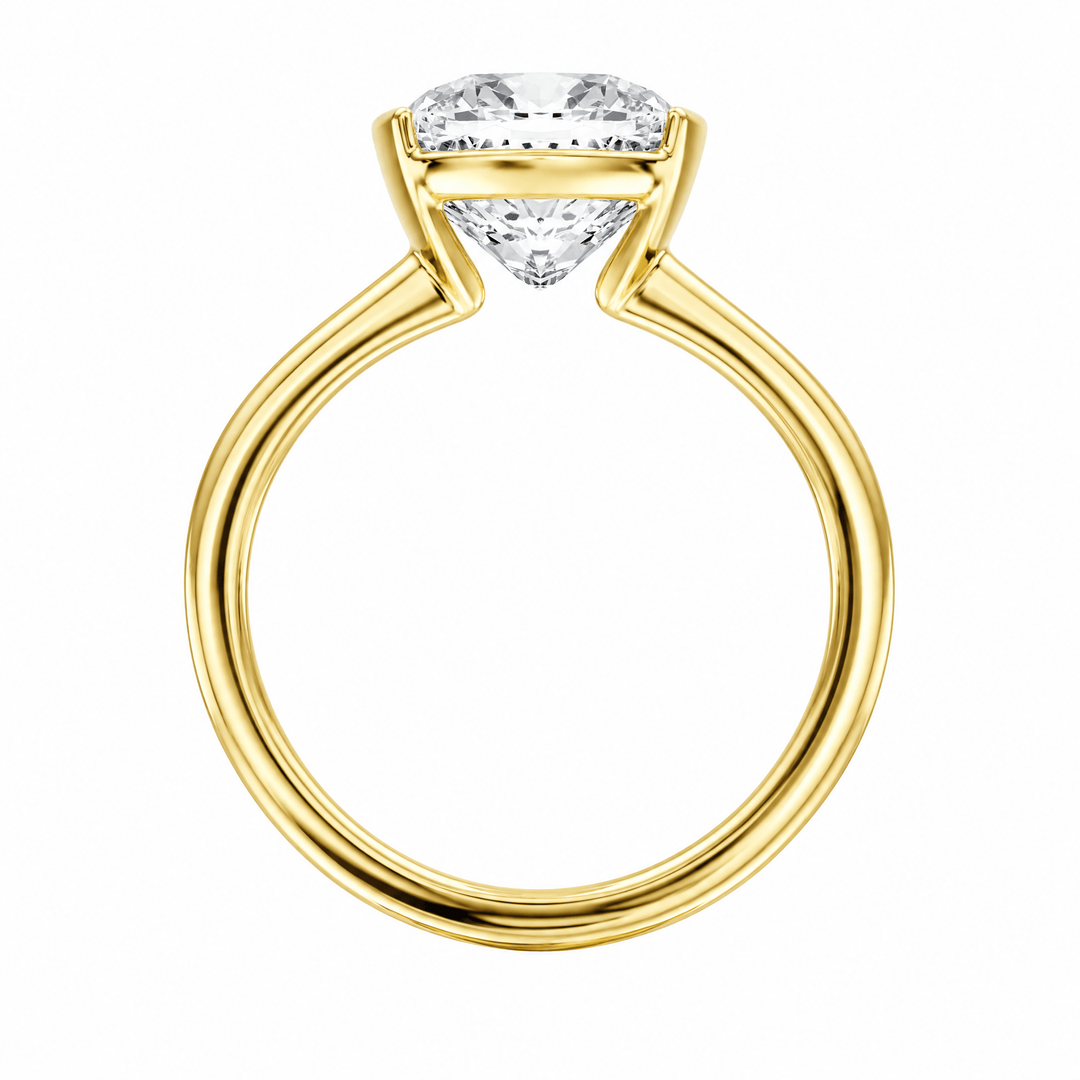 Adore Half Bezel Cushion Diamond Engagement Ring in Ring by 18 KARATS INC.