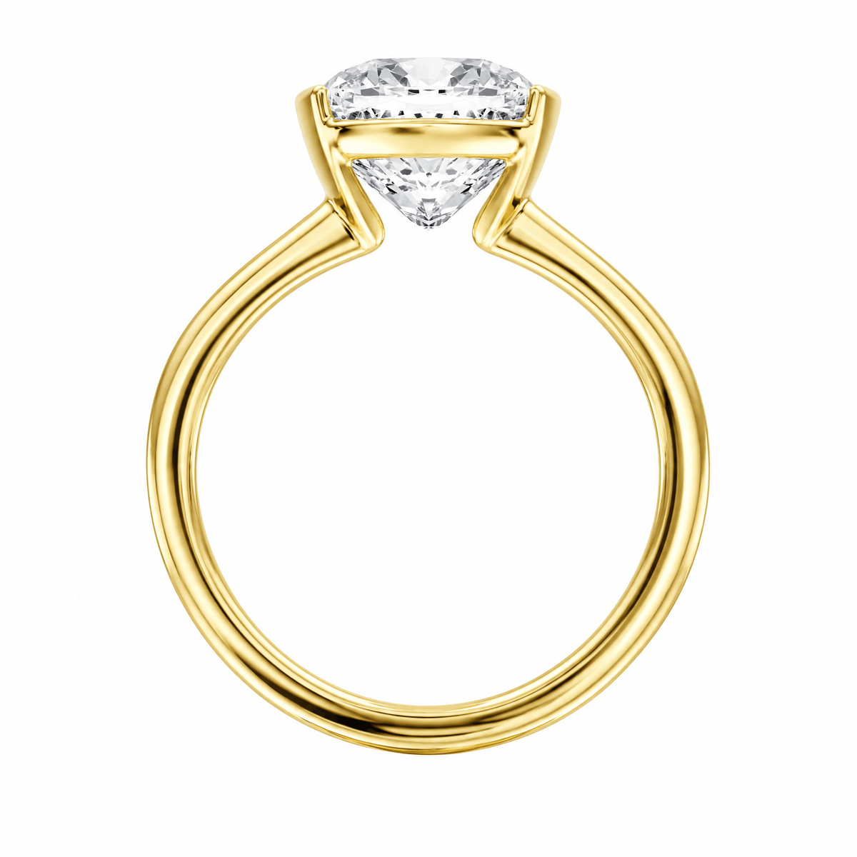 Adore Half Bezel Cushion Diamond Engagement Ring in Ring by 18 KARATS INC.