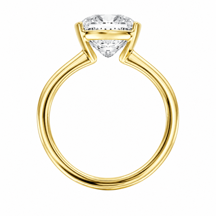 Adore Half Bezel Cushion Diamond Engagement Ring in Ring by 18 KARATS INC.