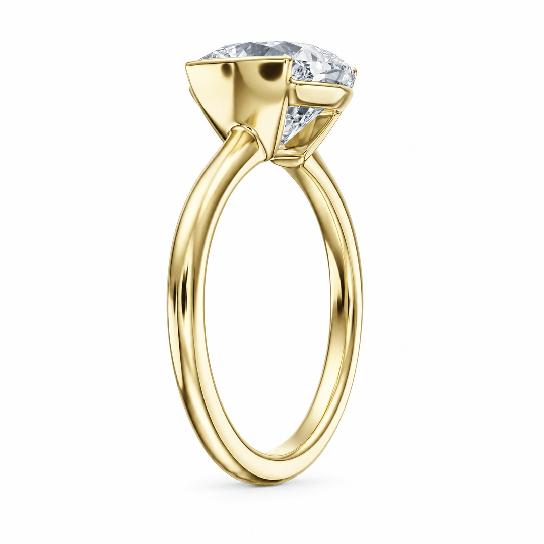 Adore Half Bezel Cushion Diamond Engagement Ring in Ring by 18 KARATS INC.