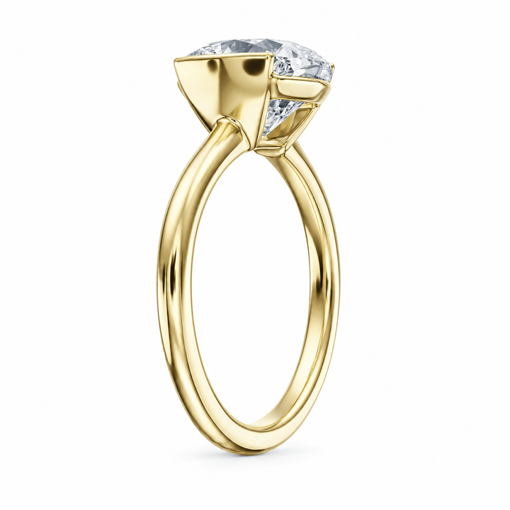 Adore Half Bezel Cushion Diamond Engagement Ring in Ring by 18 KARATS INC.