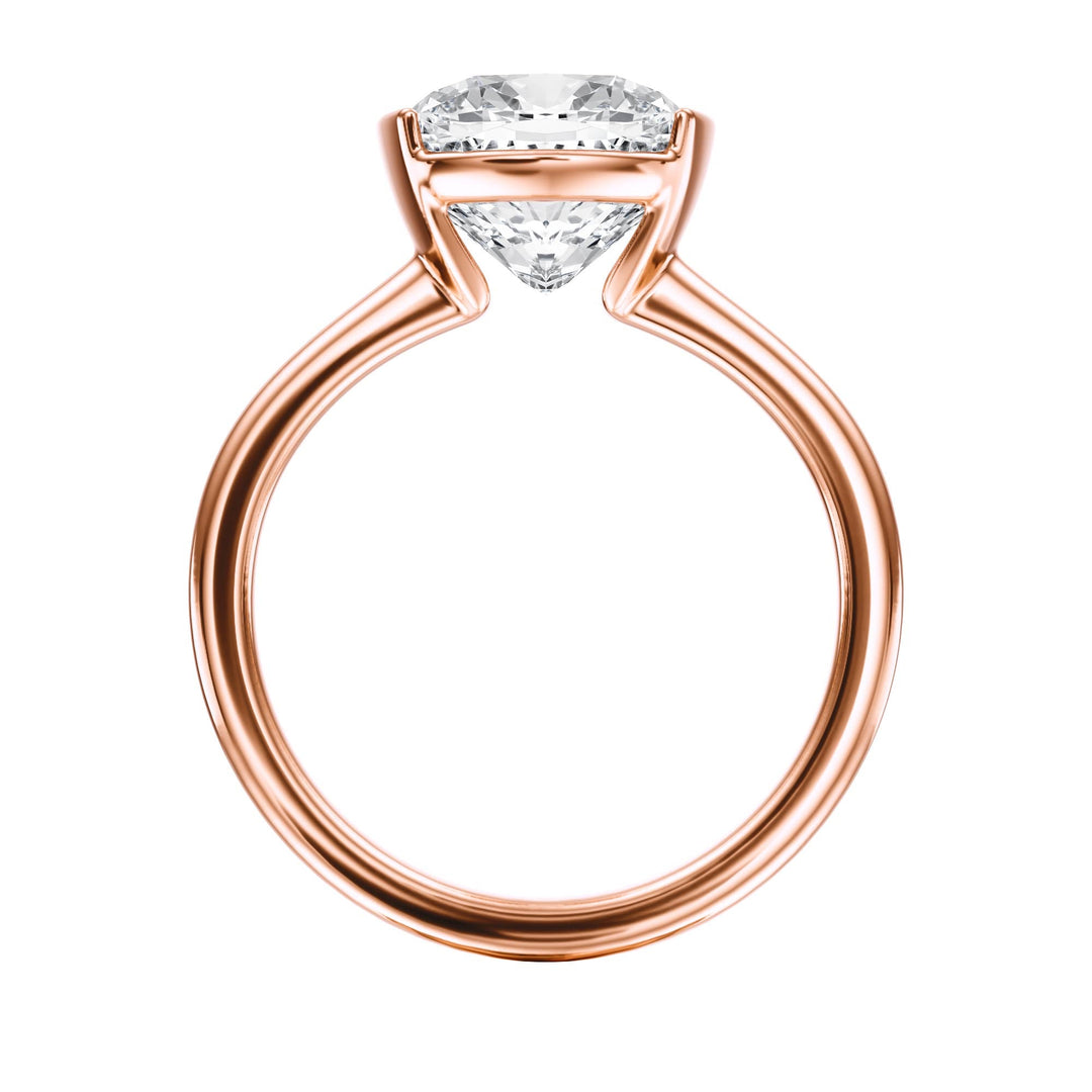 Adore Half Bezel Cushion Diamond Engagement Ring - R1052 in Ring by 18 KARATS INC.