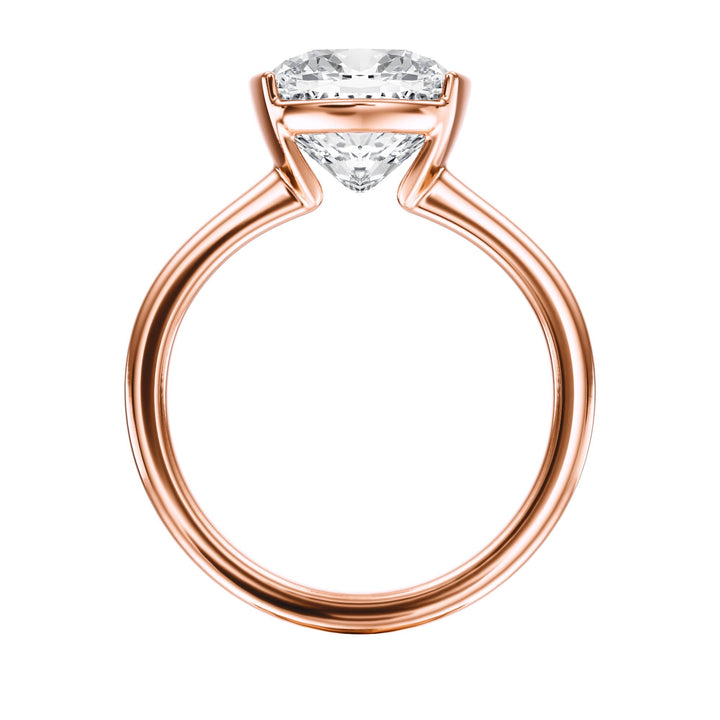 Adore Half Bezel Cushion Diamond Engagement Ring - R1052 in Ring by 18 KARATS INC.