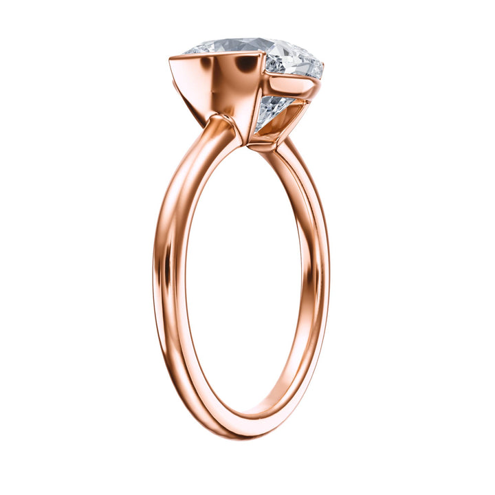 Adore Half Bezel Cushion Diamond Engagement Ring - R1052 in Ring by 18 KARATS INC.