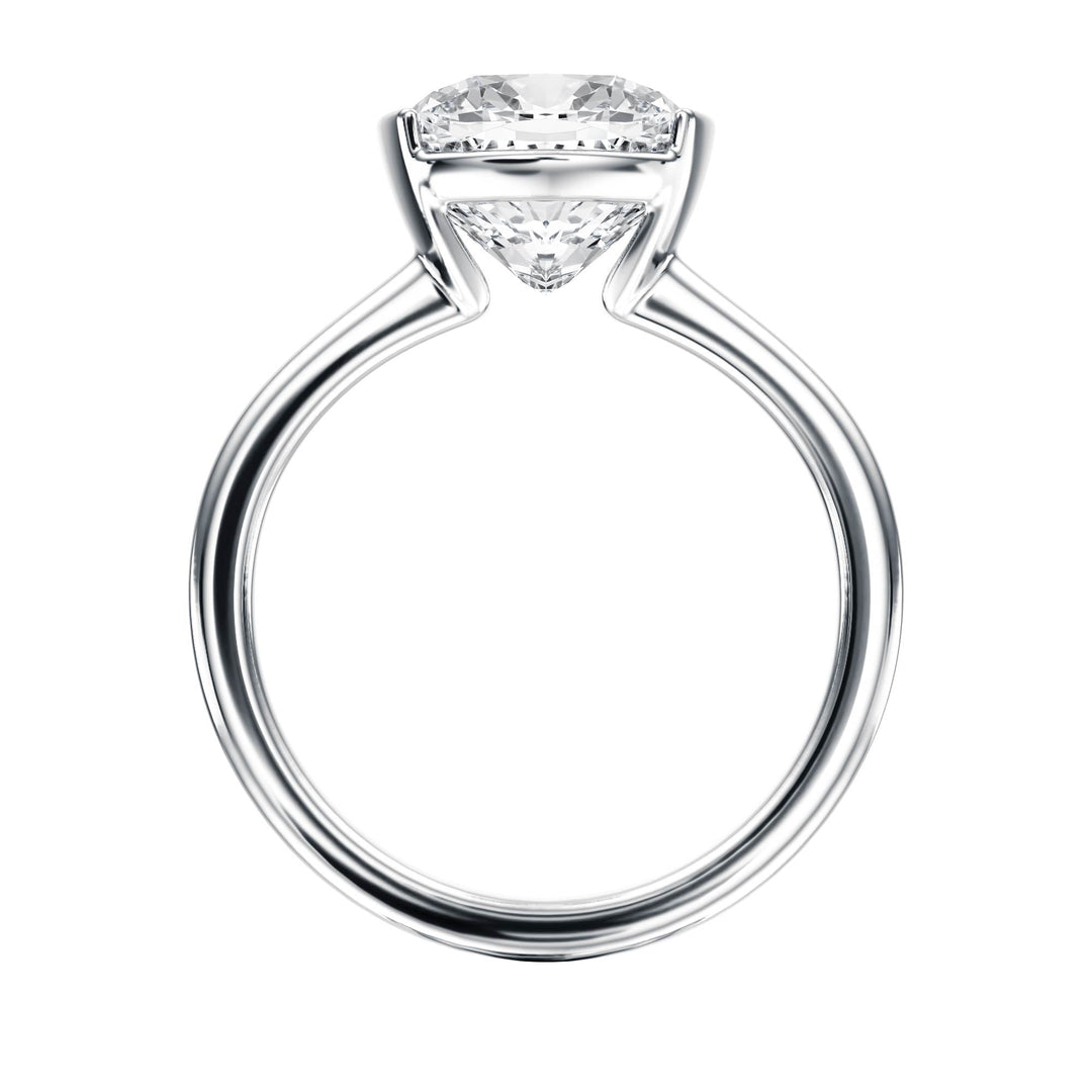 Adore Half Bezel Cushion Diamond Engagement Ring - R1052 in Ring by 18 KARATS INC.