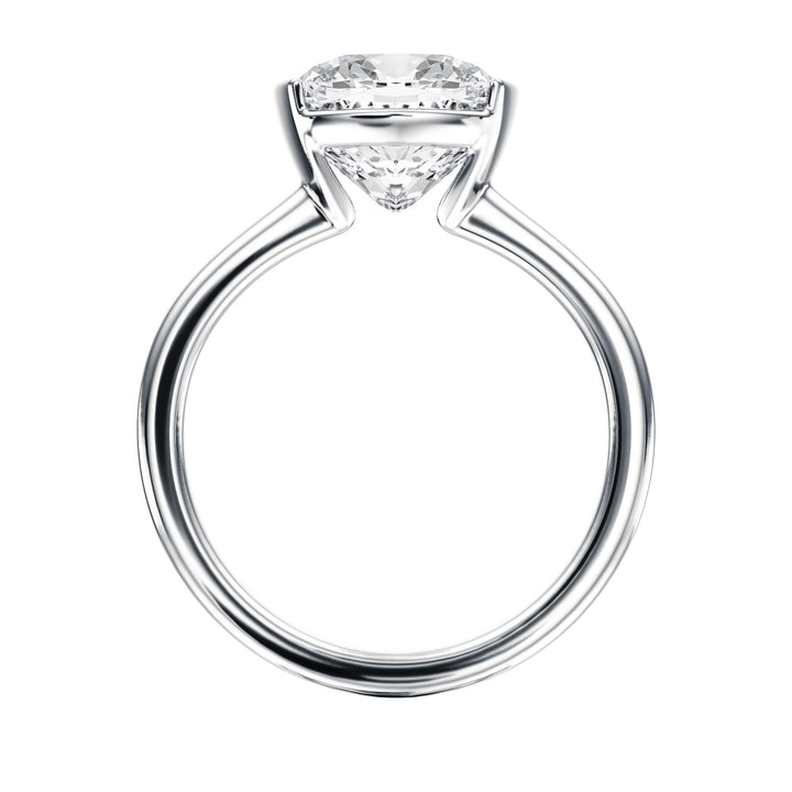 Adore Half Bezel Cushion Diamond Engagement Ring - R1052 in Ring by 18 KARATS INC.