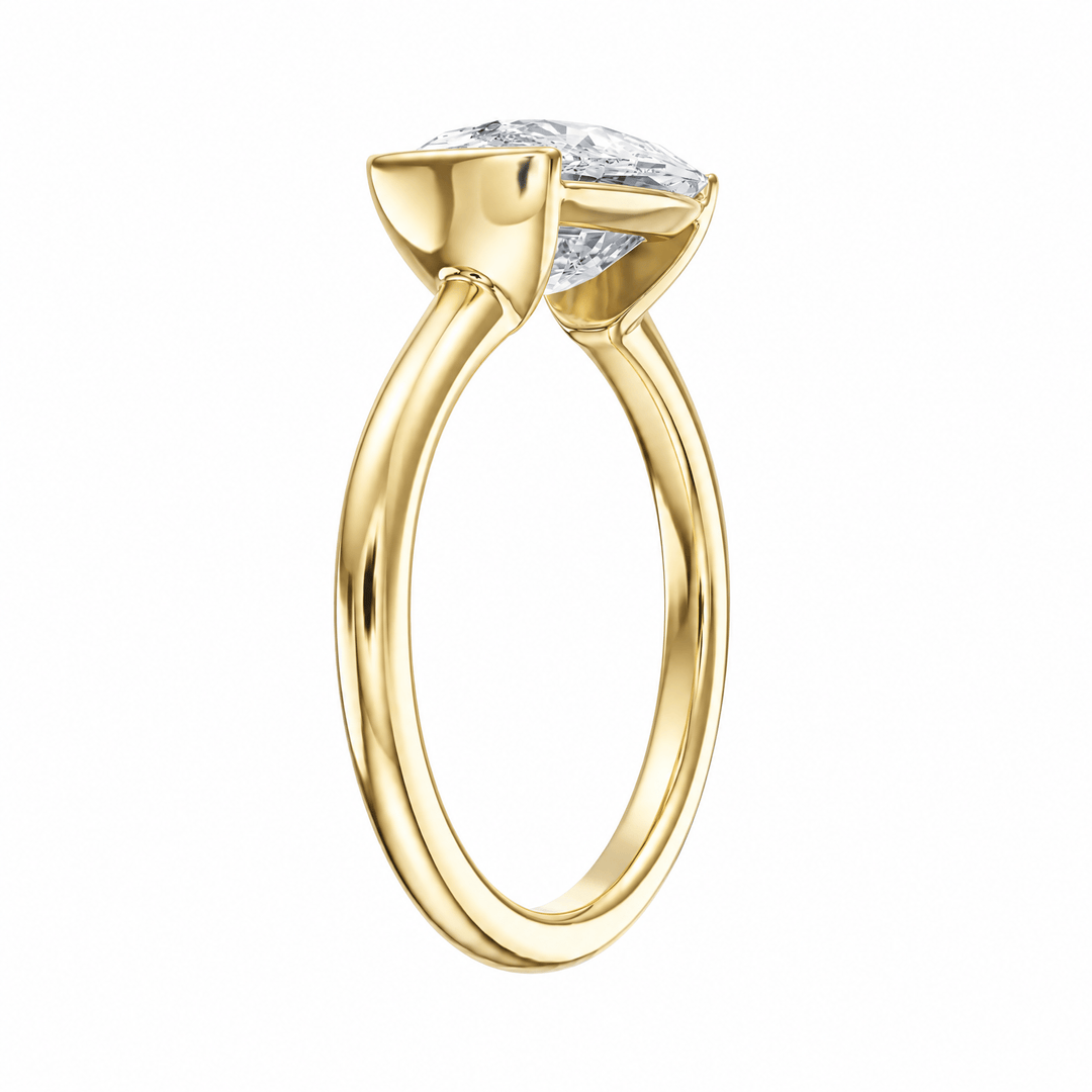 Adore Half Bezel Elongated Cushion Diamond Engagement Ring in Ring by 18 KARATS INC.