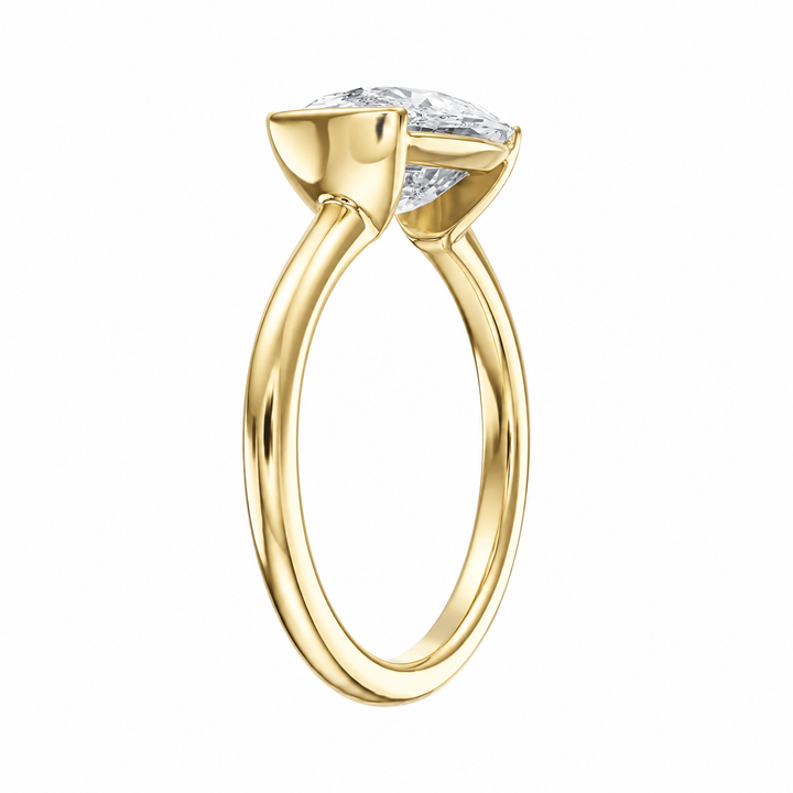Adore Half Bezel Elongated Cushion Diamond Engagement Ring in Ring by 18 KARATS INC.