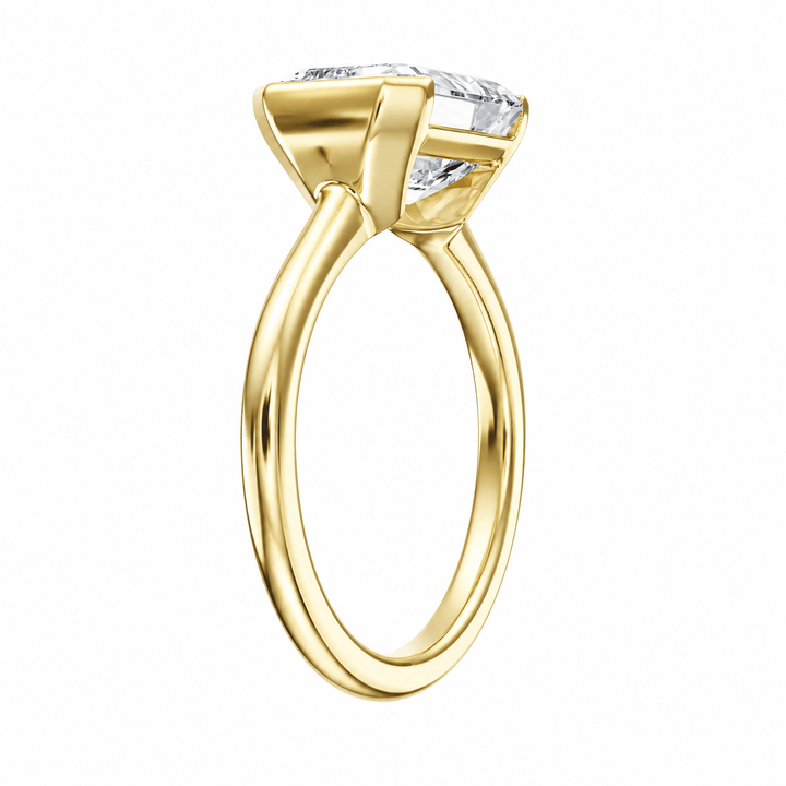 Adore Half Bezel Emerald Diamond Engagement Ring in Ring by 18 KARATS INC.