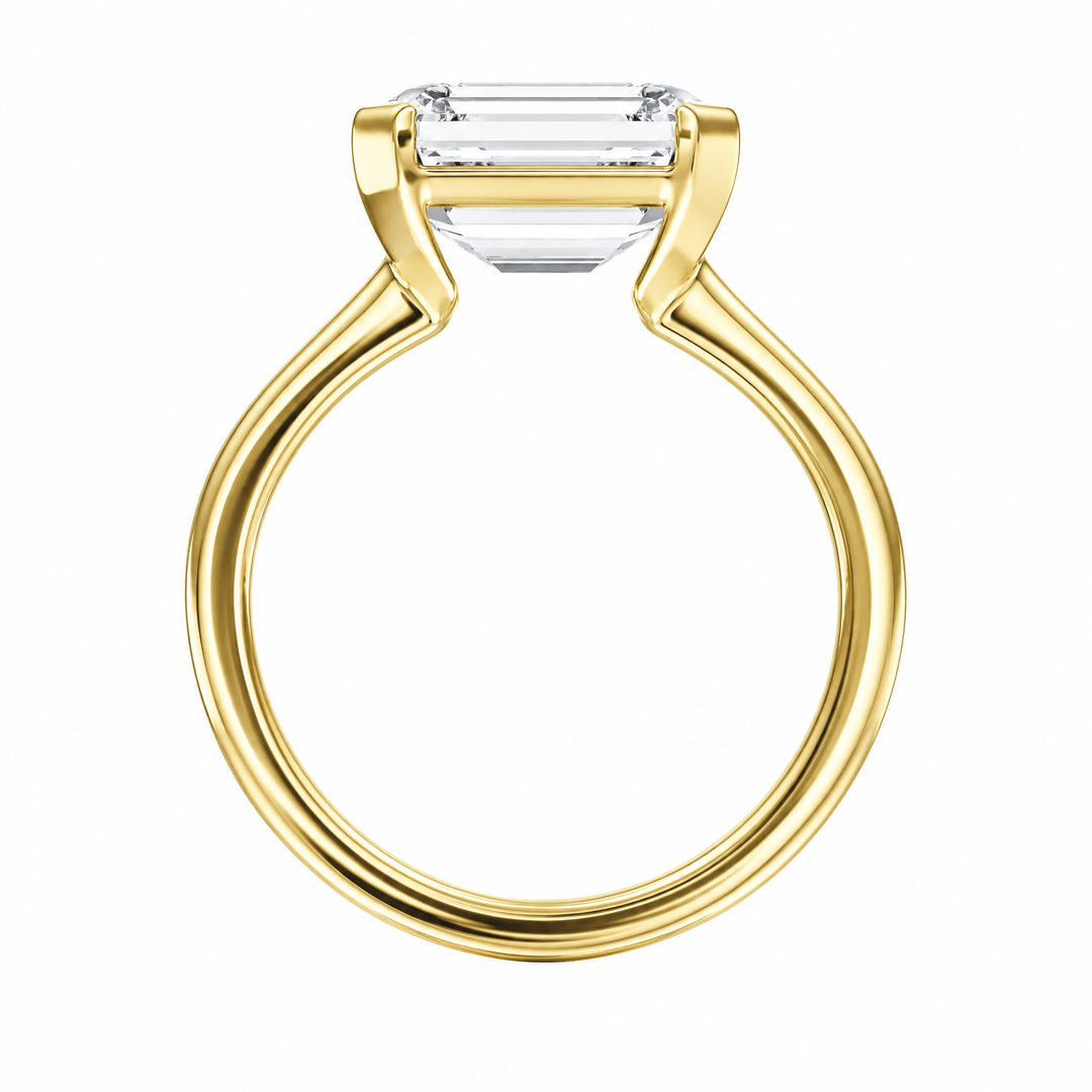 Adore Half Bezel Emerald Diamond Engagement Ring in Ring by 18 KARATS INC.