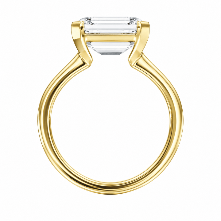 Adore Half Bezel Emerald Diamond Engagement Ring in Ring by 18 KARATS INC.
