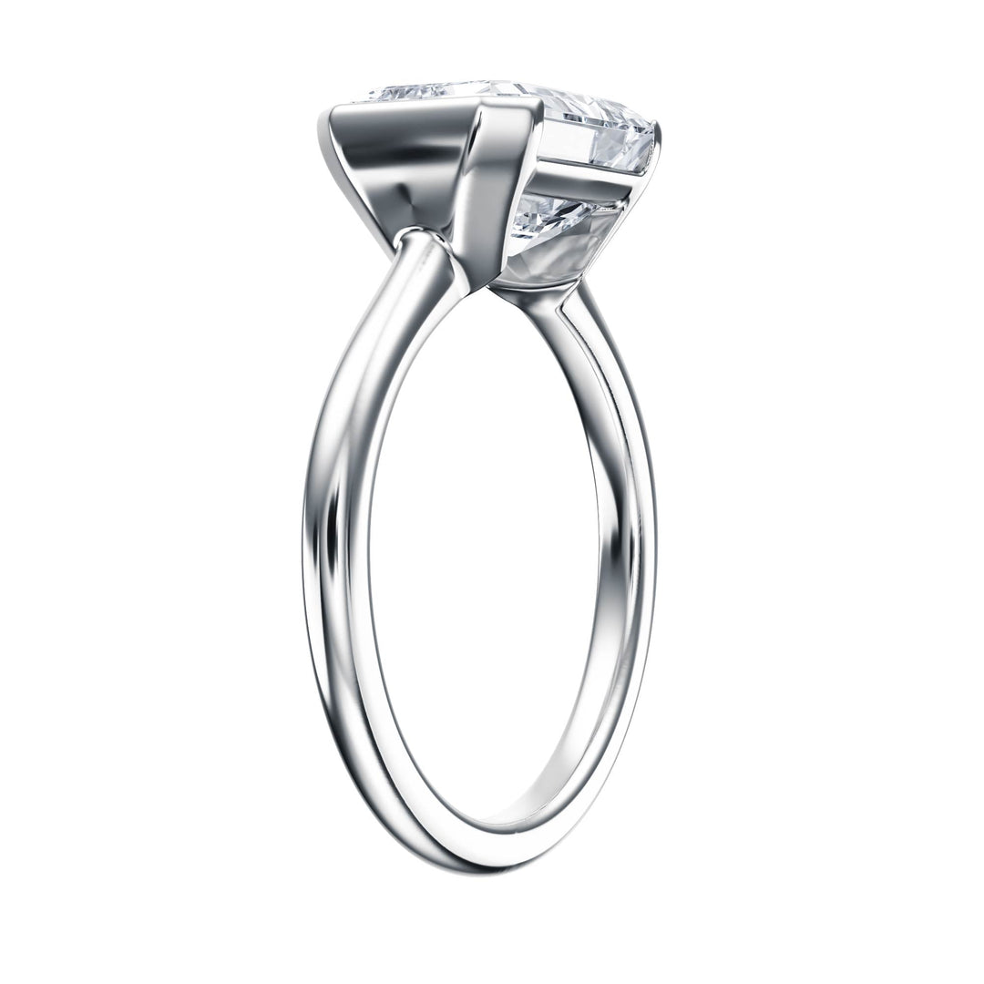Adore Half Bezel Emerald Diamond Engagement Ring - R1050 in Ring by 18 KARATS INC.