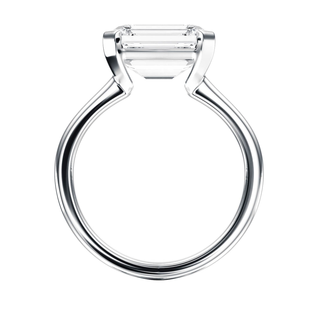 Adore Half Bezel Emerald Diamond Engagement Ring - R1050 in Ring by 18 KARATS INC.