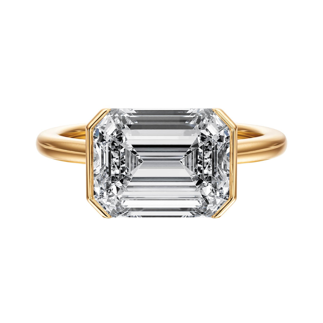 Adore Half Bezel Emerald Diamond Engagement Ring - R1050 in Ring by 18 KARATS INC.