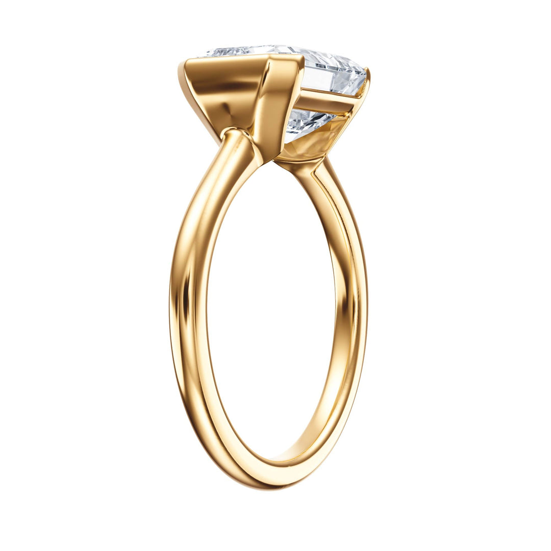 Adore Half Bezel Emerald Diamond Engagement Ring - R1050 in Ring by 18 KARATS INC.