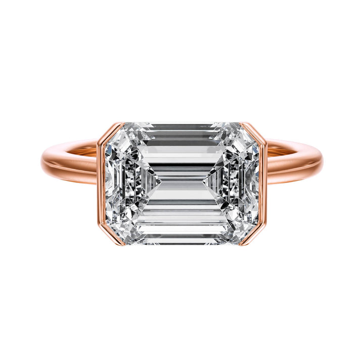 Adore Half Bezel Emerald Diamond Engagement Ring - R1050 in Ring by 18 KARATS INC.