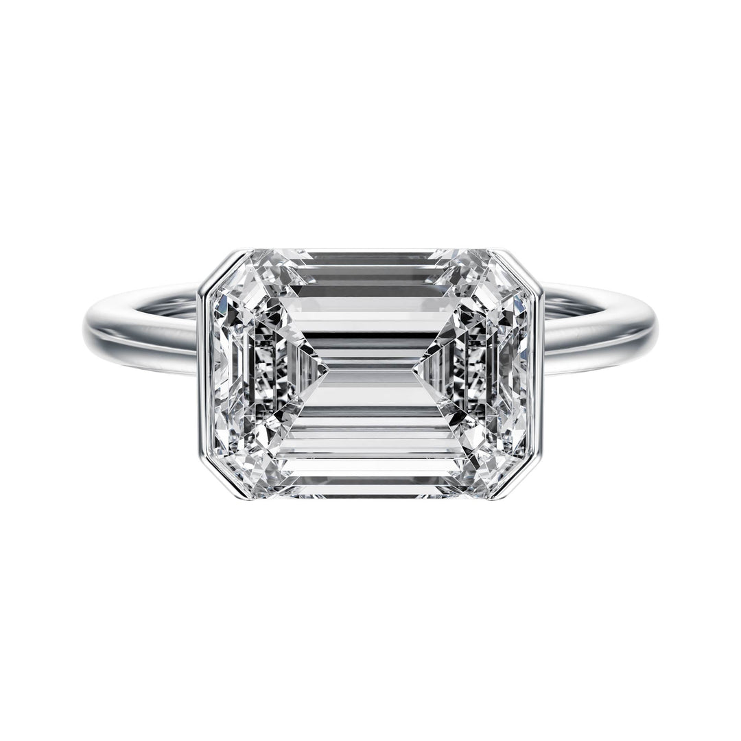 Adore Half Bezel Emerald Diamond Engagement Ring - R1050 in Ring by 18 KARATS INC.