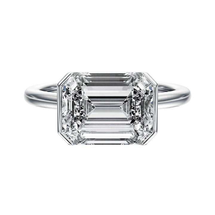 Adore Half Bezel Emerald Diamond Engagement Ring - R1050 in Ring by 18 KARATS INC.