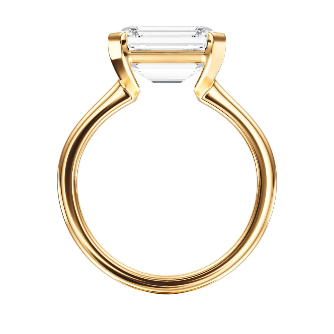 Adore Half Bezel Emerald Diamond Engagement Ring - R1050 in Ring by 18 KARATS INC.