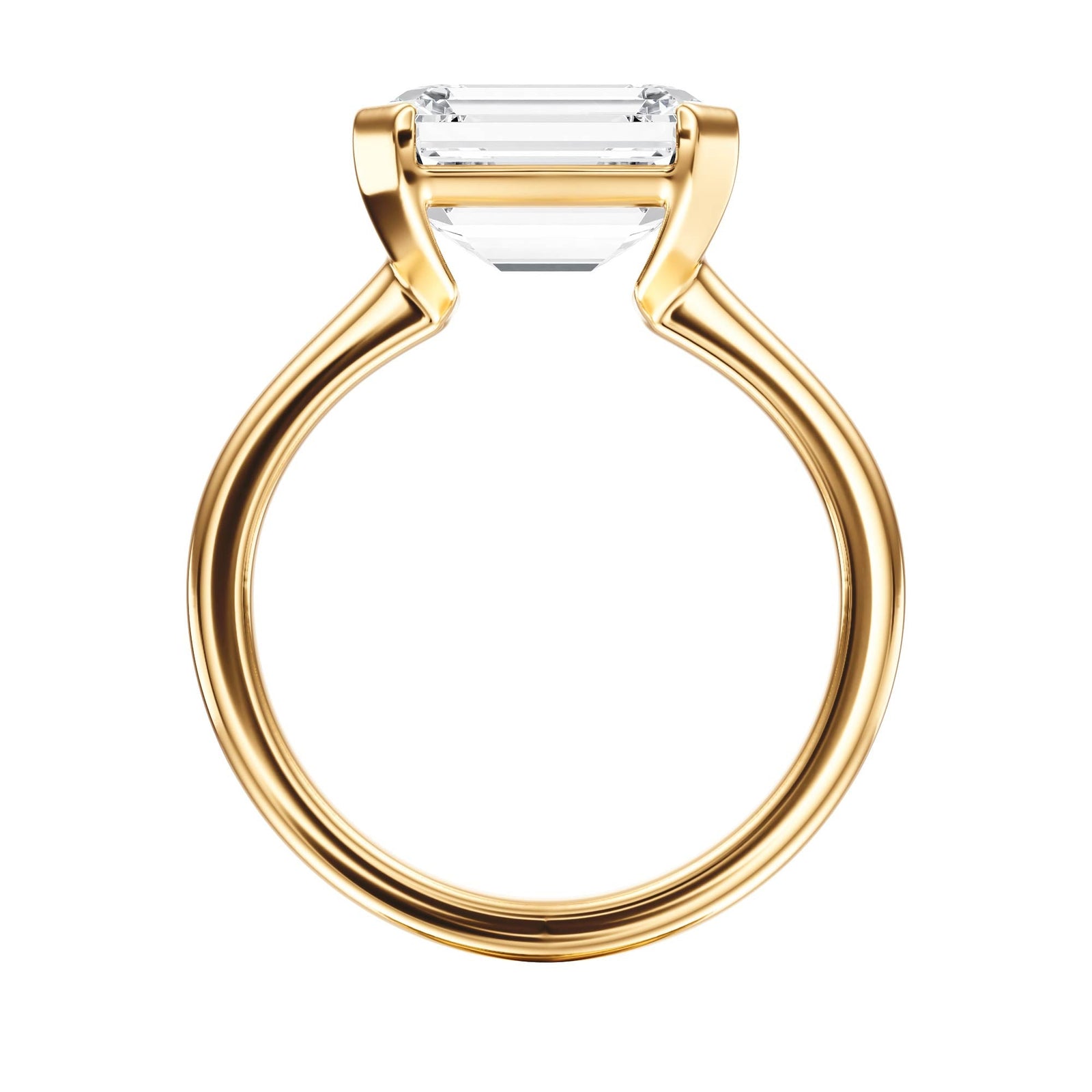 Adore Half Bezel Emerald Diamond Engagement Ring - R1050 in Ring by 18 KARATS INC.