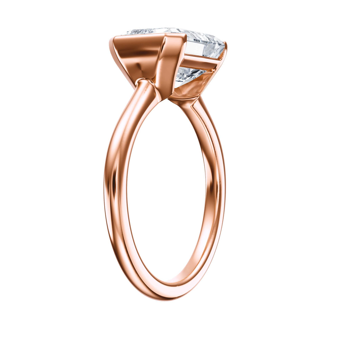Adore Half Bezel Emerald Diamond Engagement Ring - R1050 in Ring by 18 KARATS INC.