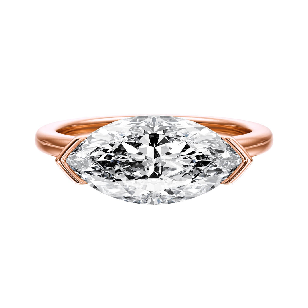 Adore Half Bezel Marquise Diamond Engagement Ring - R1054 in Ring by 18 KARATS INC.