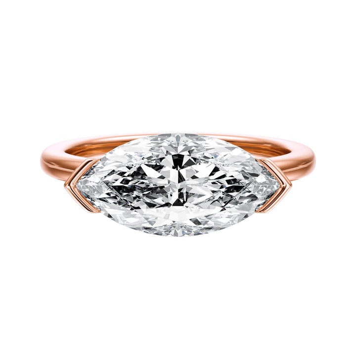Adore Half Bezel Marquise Diamond Engagement Ring - R1054 in Ring by 18 KARATS INC.