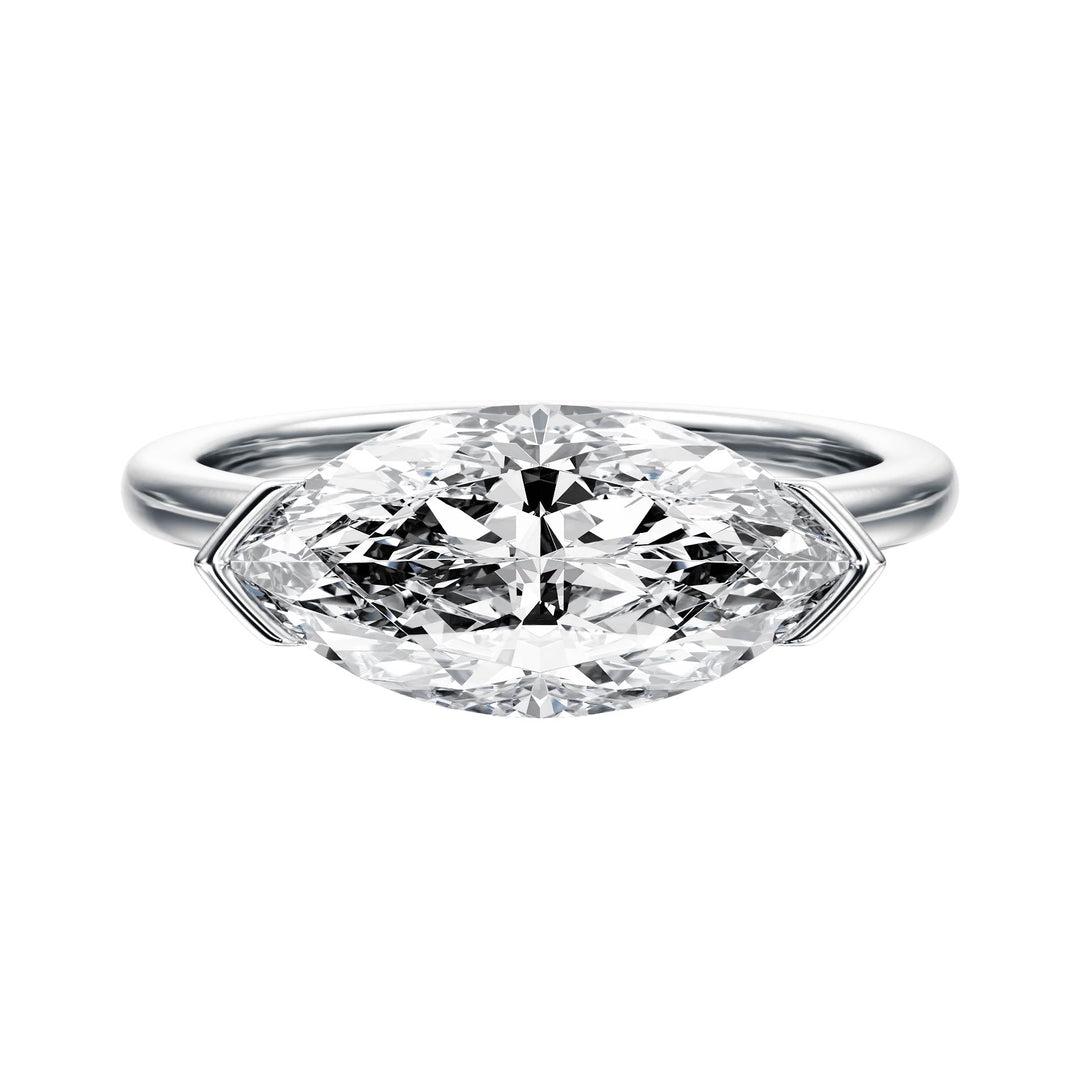 Adore Half Bezel Marquise Diamond Engagement Ring - R1054 in Ring by 18 KARATS INC.